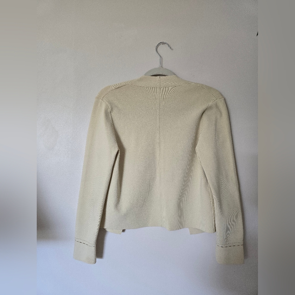 MM Lafleur Cardigan Woolf Blazer Womens Size Small Cream Open Front Jardigan - Picture 12 of 13
